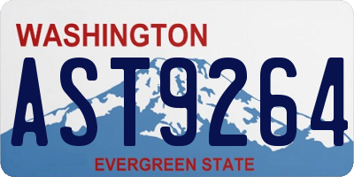 WA license plate AST9264