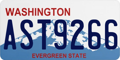 WA license plate AST9266