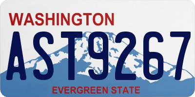 WA license plate AST9267
