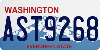 WA license plate AST9268