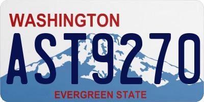 WA license plate AST9270