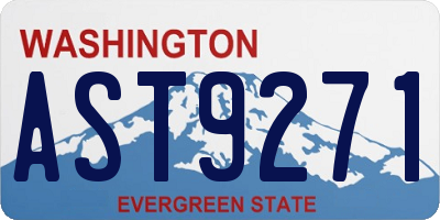 WA license plate AST9271