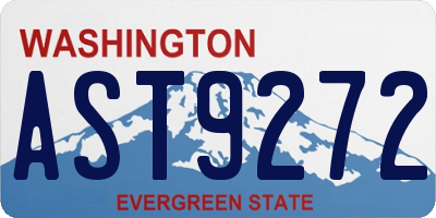 WA license plate AST9272