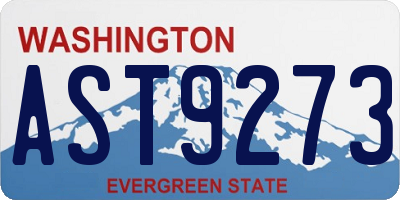 WA license plate AST9273