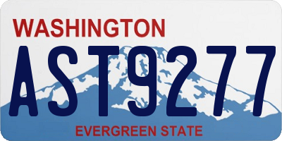 WA license plate AST9277