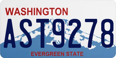 WA license plate AST9278