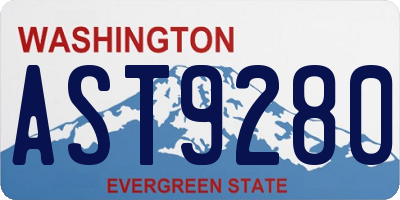 WA license plate AST9280