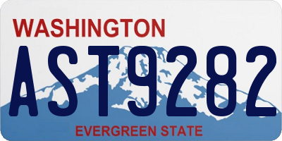 WA license plate AST9282