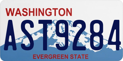 WA license plate AST9284