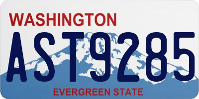 WA license plate AST9285