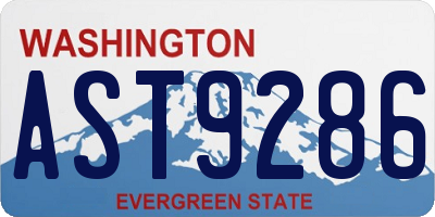 WA license plate AST9286
