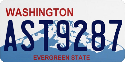 WA license plate AST9287