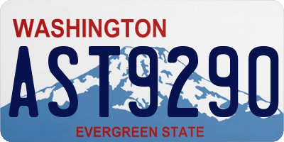 WA license plate AST9290