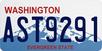 WA license plate AST9291