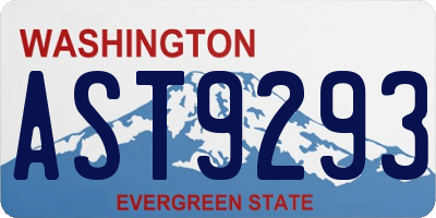 WA license plate AST9293