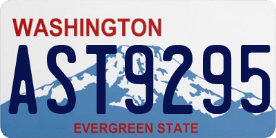 WA license plate AST9295