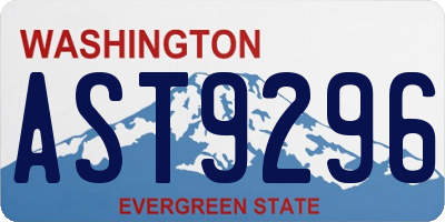 WA license plate AST9296
