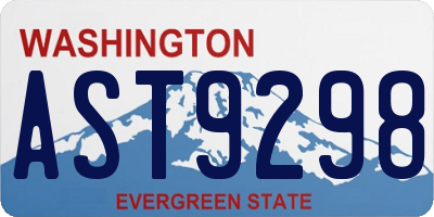 WA license plate AST9298