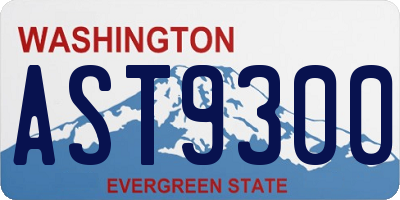 WA license plate AST9300