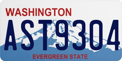 WA license plate AST9304