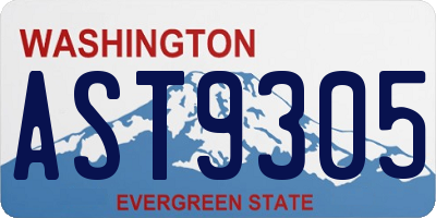 WA license plate AST9305
