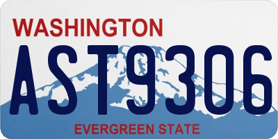 WA license plate AST9306