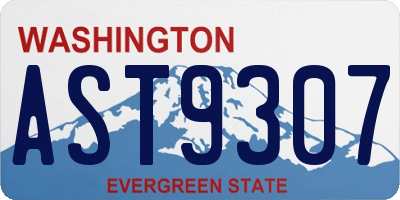 WA license plate AST9307