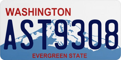 WA license plate AST9308
