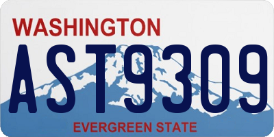 WA license plate AST9309