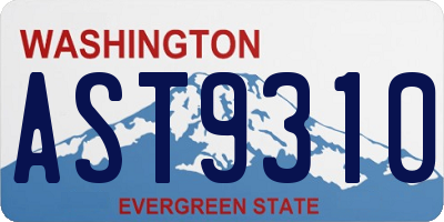 WA license plate AST9310