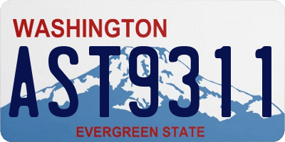 WA license plate AST9311