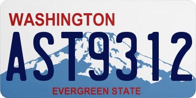 WA license plate AST9312