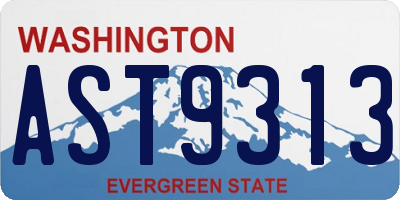 WA license plate AST9313