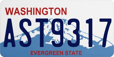 WA license plate AST9317