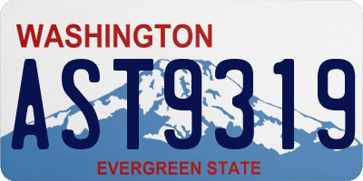 WA license plate AST9319
