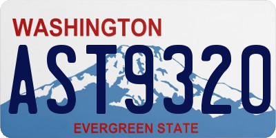WA license plate AST9320