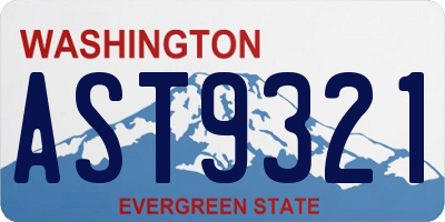 WA license plate AST9321
