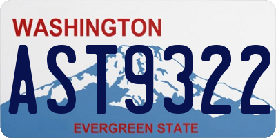 WA license plate AST9322