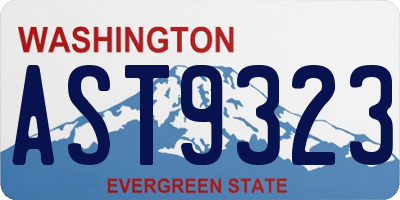 WA license plate AST9323
