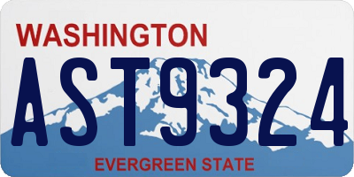 WA license plate AST9324