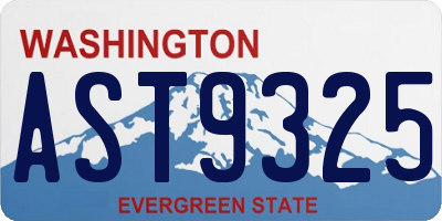 WA license plate AST9325