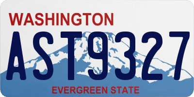 WA license plate AST9327