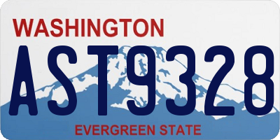 WA license plate AST9328