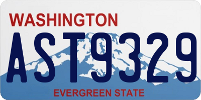 WA license plate AST9329