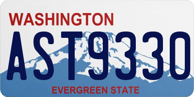 WA license plate AST9330