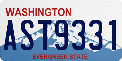 WA license plate AST9331