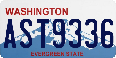 WA license plate AST9336