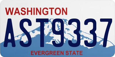 WA license plate AST9337