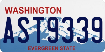 WA license plate AST9339