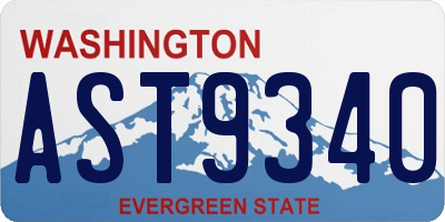 WA license plate AST9340